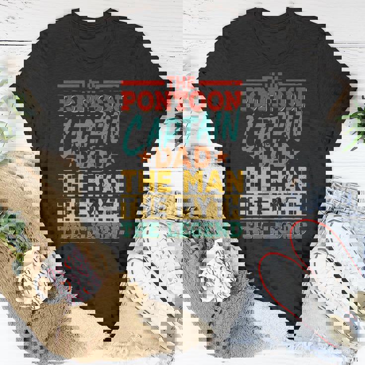 The Pontoon Captain Dad The Man Myth Happy Fathers Day Unisex T-Shirt Unique Gifts The Pontoon Captain Dad The Man Myth Happy Fathers Day Unisex T-Shirt Unique Gifts