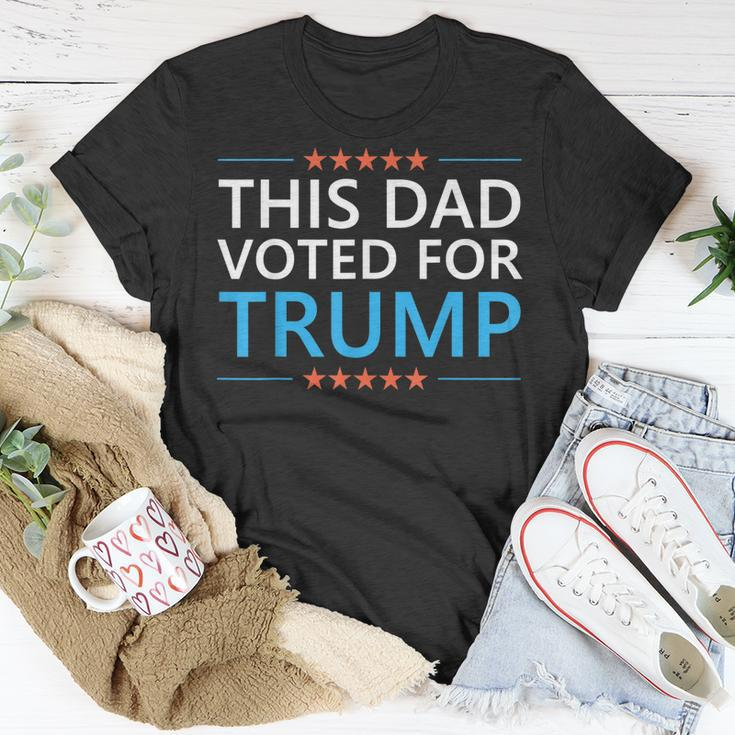 This Dad Voted For Trump Funny 4Th Of July Fathers Day Meme Unisex T-Shirt Funny Gifts