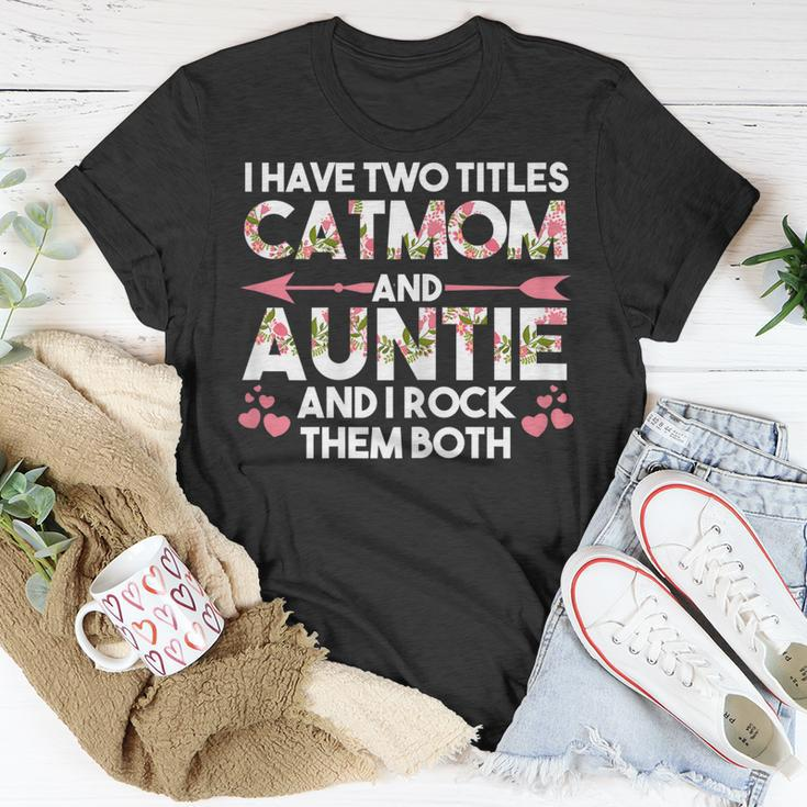 I Have Two Titles Cat Mom And Auntie Cat Mom T-shirt Personalized Gifts