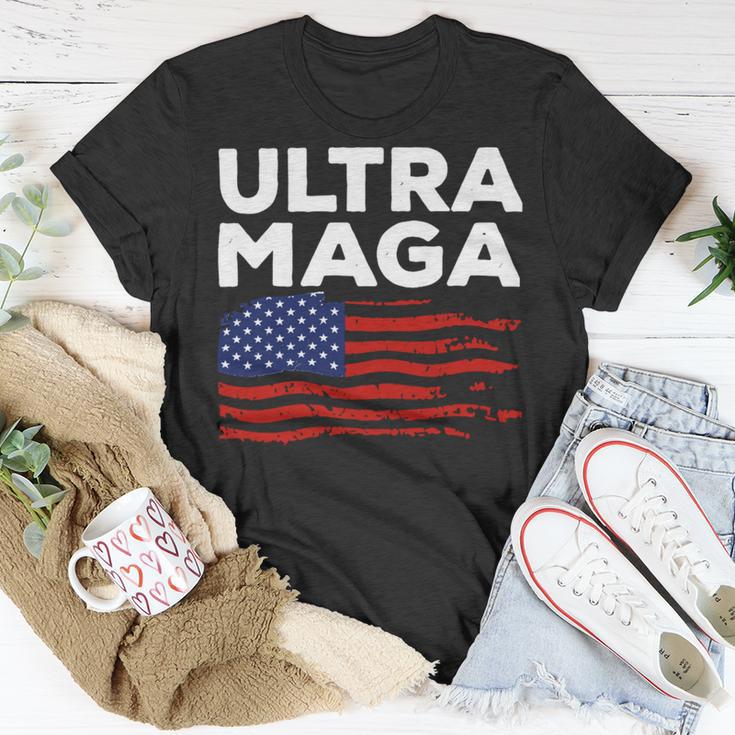 Ultra Maga Proud American Distressed Flag Patriotic Gift Unisex T-Shirt Funny Gifts