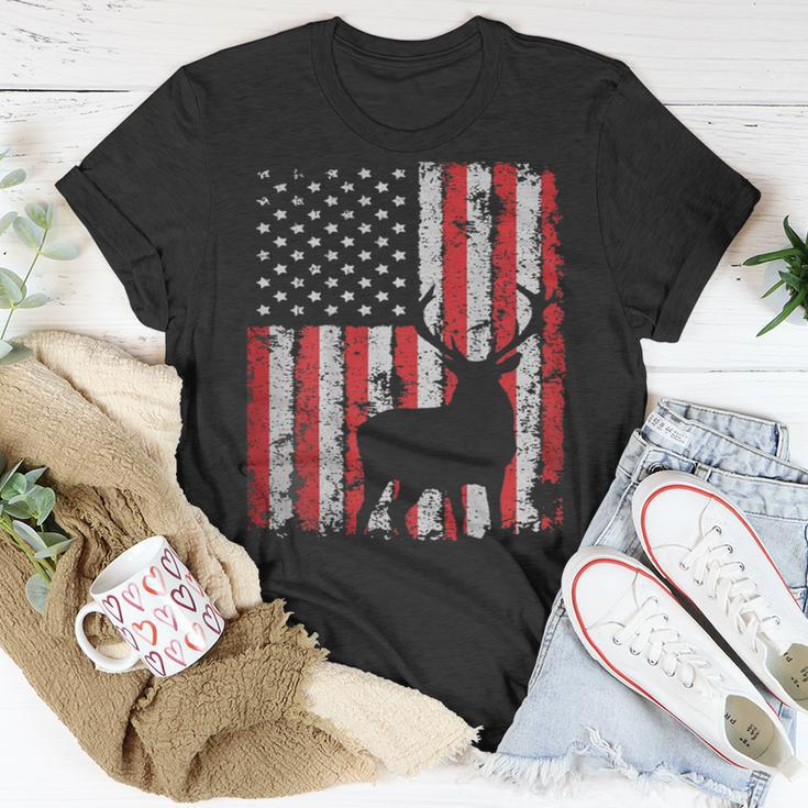 Usa Flag Day Deer Hunting 4Th July Patriotic Gift Unisex T-Shirt Funny Gifts