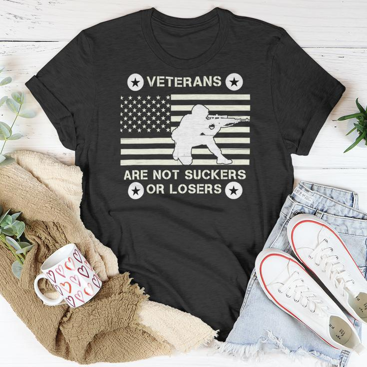 Veteran Veterans Are Not Suckers Or Losers 214 Navy Soldier Army Military Unisex T-Shirt Unique Gifts
