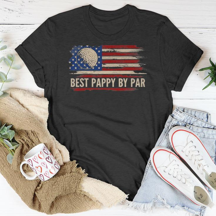 Vintage Best Pappy By Par American Flag Golf Golfer Gift Unisex T-Shirt Unique Gifts