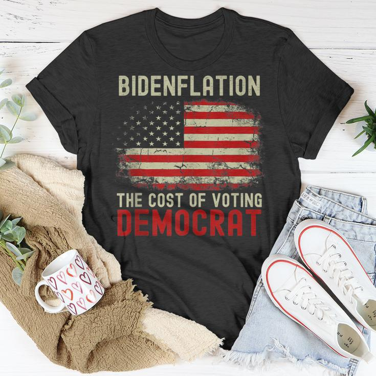 Vintage Old Bidenflation The Cost Of Voting Stupid 4Th July Unisex T-Shirt Funny Gifts