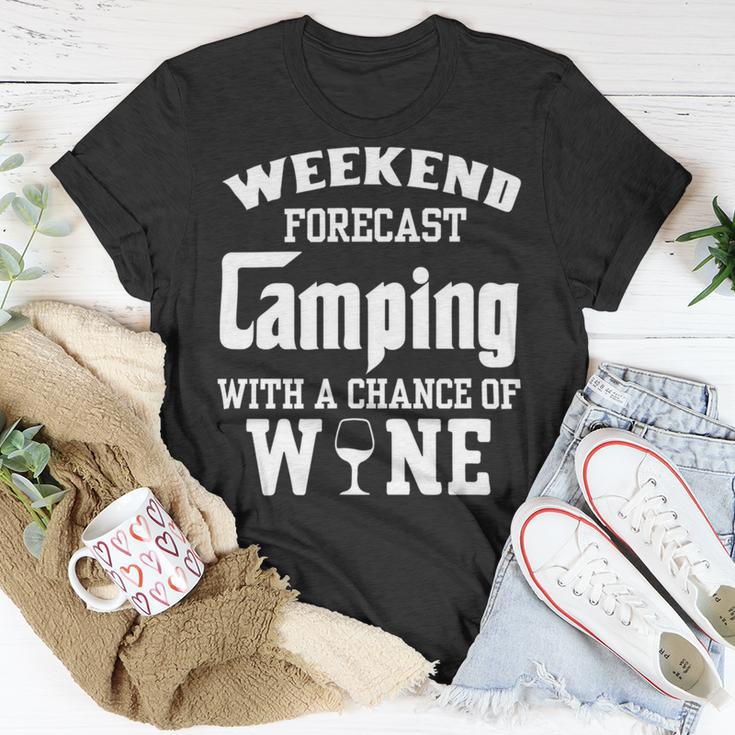 Weekend Forecast Camping With Wine 12 Shirt Unisex T-Shirt Funny Gifts