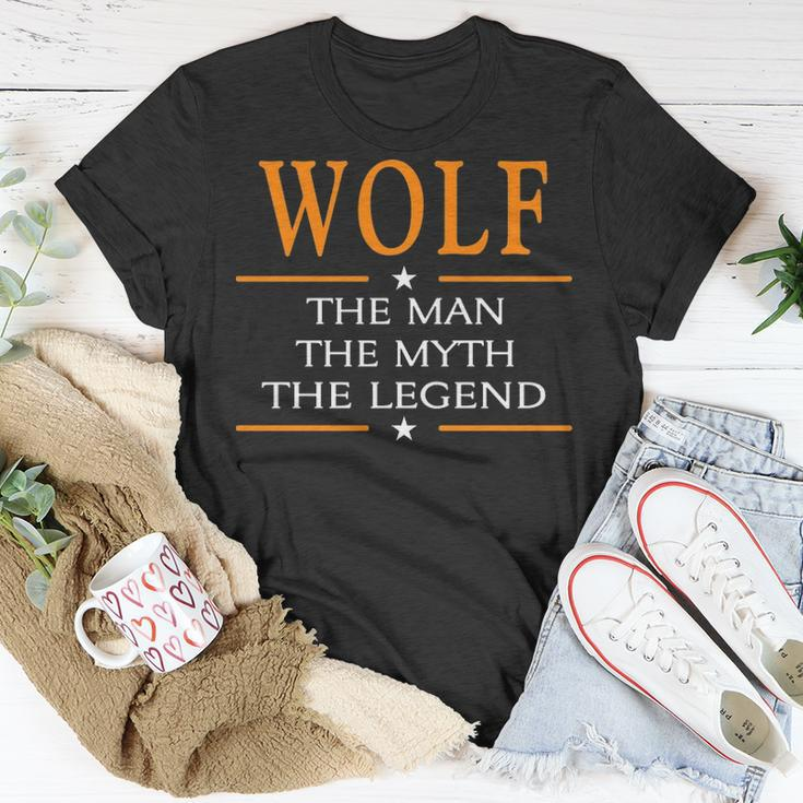 Wolf Name Wolf The Man The Myth The Legend T-Shirt Funny Gifts