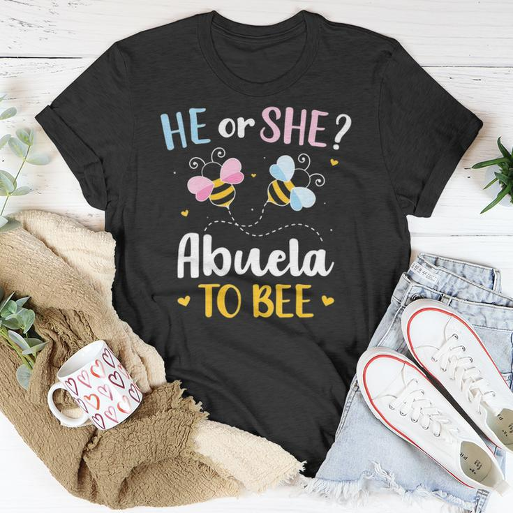 Womens Gender Reveal He Or She Abuela Matching Family Baby Party Unisex T-Shirt Unique Gifts