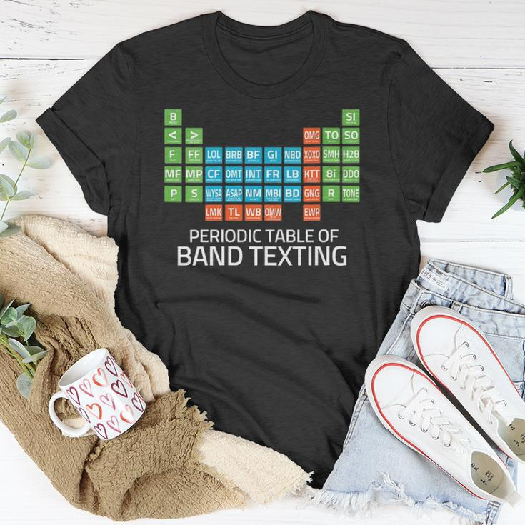 Womens Marching Band Periodic Table Of Band Texting Elements Funny Unisex T-Shirt Unique Gifts