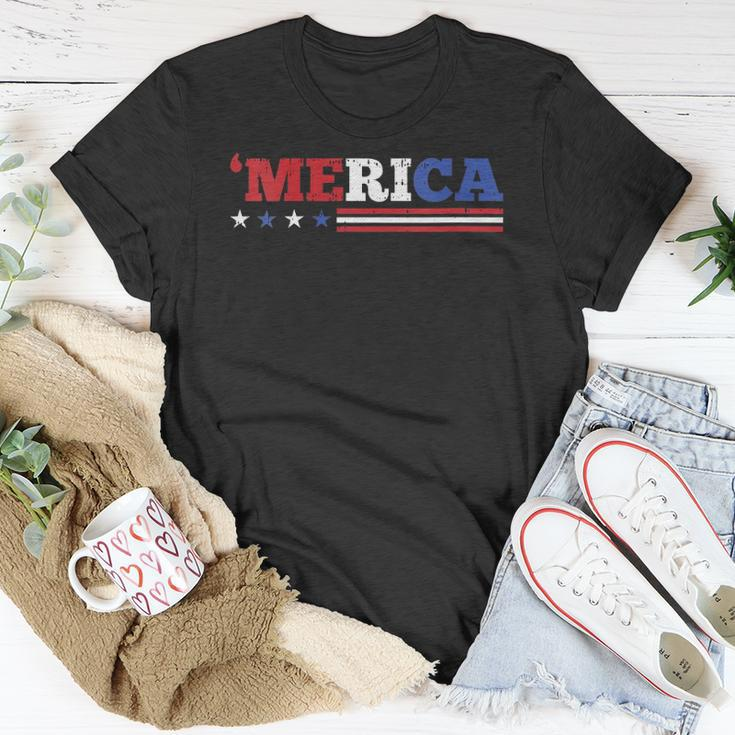 Womens Merica 4Th Of July Independence Day Patriotic American V-Neck Unisex T-Shirt Unique Gifts