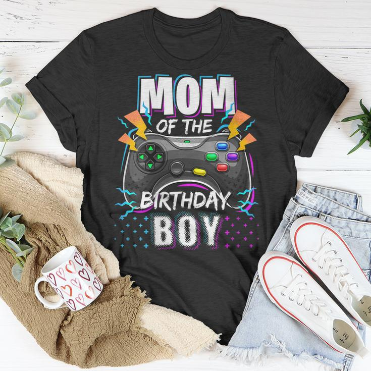 Womens Mom Of The Birthday Boy Matching Video Gamer Birthday Party V3 Unisex T-Shirt Funny Gifts