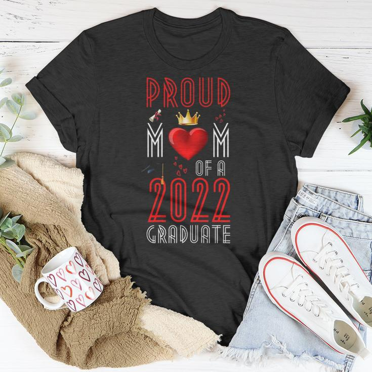 Womens Proud Mom Of A 2022 Graduate Graduation 2022 Mother Red Unisex T-Shirt Unique Gifts
