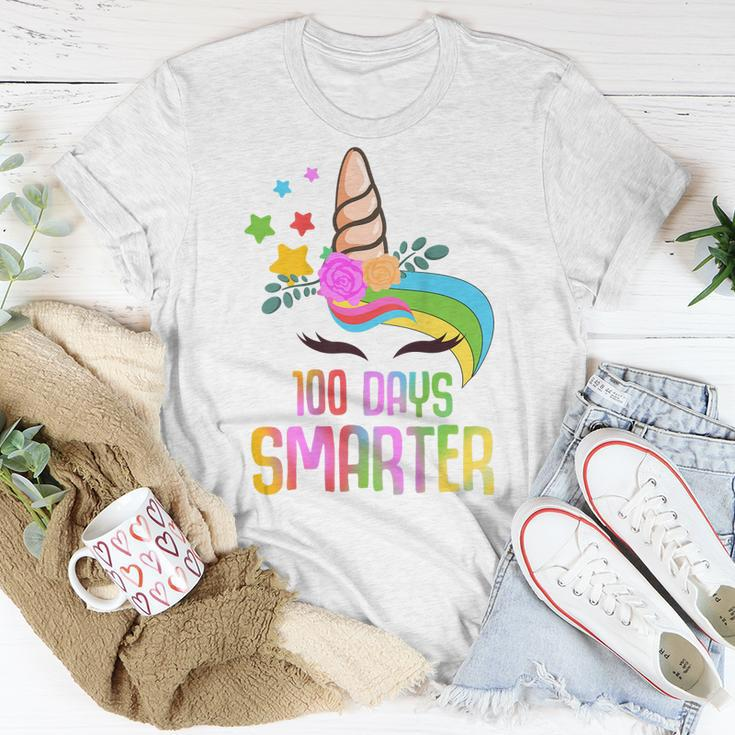 100 Days Smarter Student Girls Unicorn 100 Days Of School T-shirt Personalized Gifts