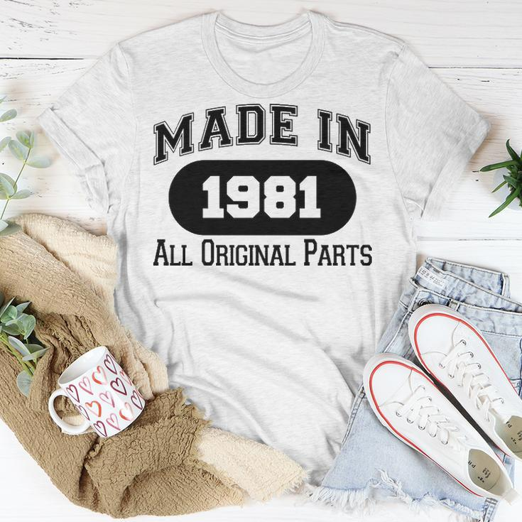 1981 Birthday Made In 1981 All Original Parts T-Shirt Funny Gifts