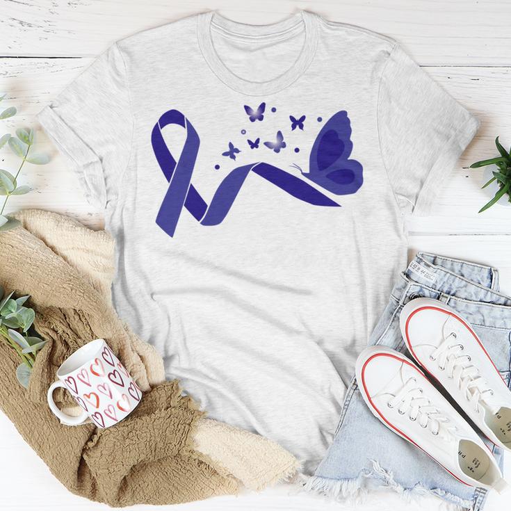 Alopecia Warrior Butterfly Blue Ribbon Alopecia Support Alopecia Awareness Unisex T-Shirt Funny Gifts