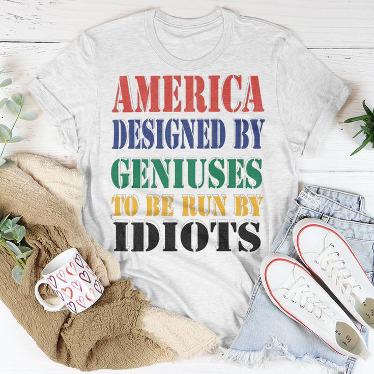 America Designed By Geniuses To Be Run By Idiots Impeach 46 Joe Biden Essential Tshirt Unisex T-Shirt Funny Gifts