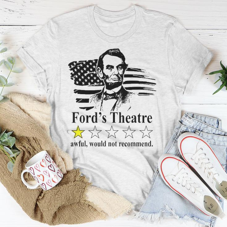 American Flag Abraham-Lincoln Fords Theatre Rating Unisex T-Shirt Unique Gifts