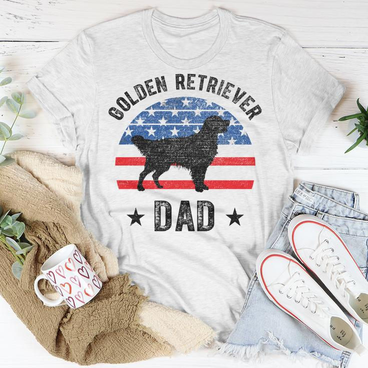American Flag Golden Retriever Dad 4Th Of July V2V3 Unisex T-Shirt Funny Gifts