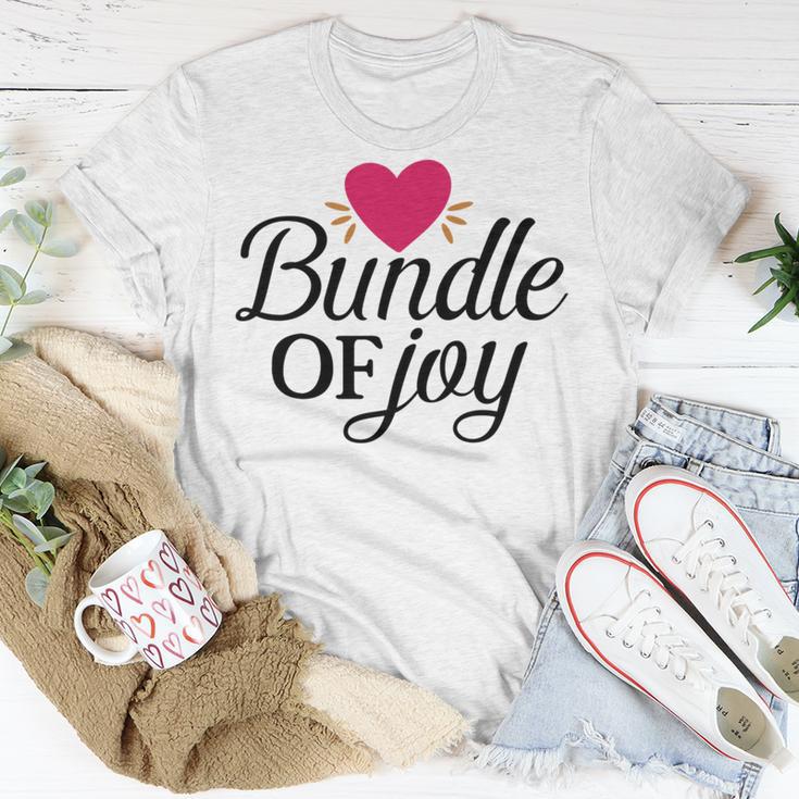 Baby Shower Text Design Bundle Of Joy Heart Unisex T-Shirt Funny Gifts