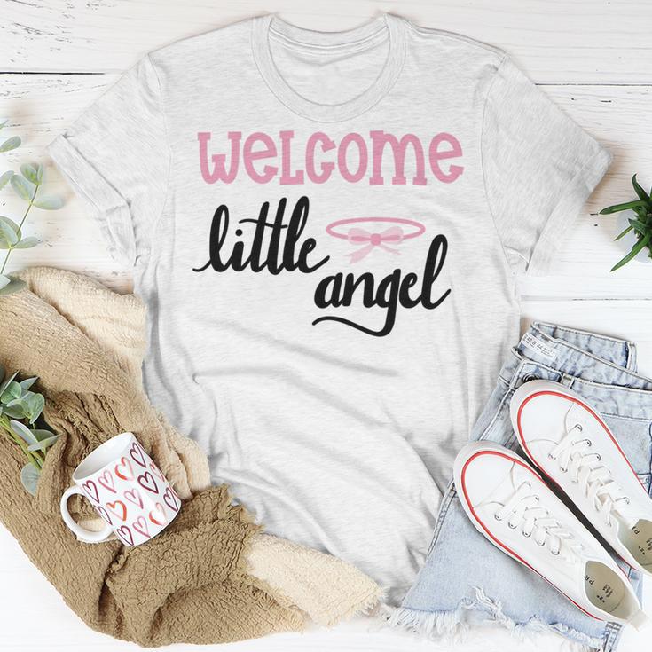 Baby Shower Text Design Welcome Little Angel Unisex T-Shirt Funny Gifts