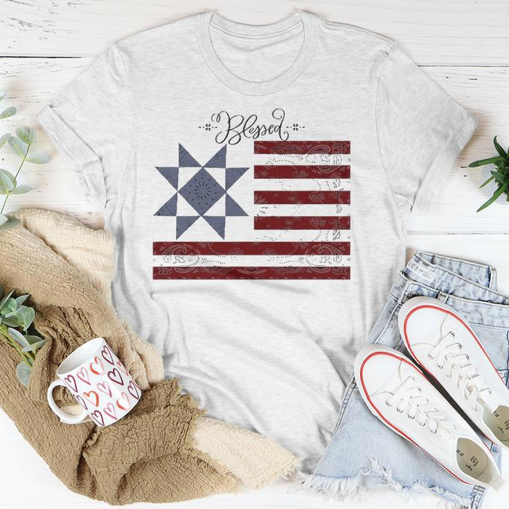 Barn Quilt July 4Th Gifts Vintage Usa Flag S Unisex T-Shirt Unique Gifts