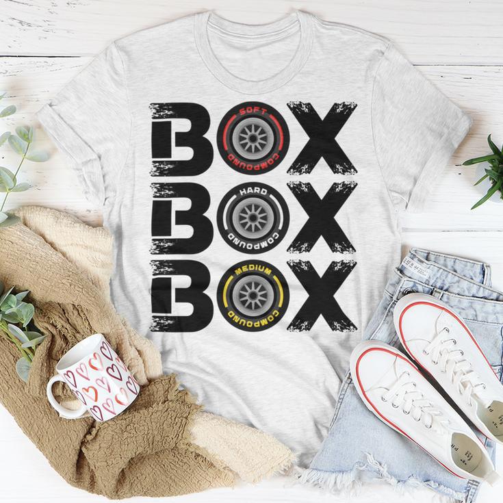 Box Box Box F1 Tyre Compound V2 Design Unisex T-Shirt Funny Gifts