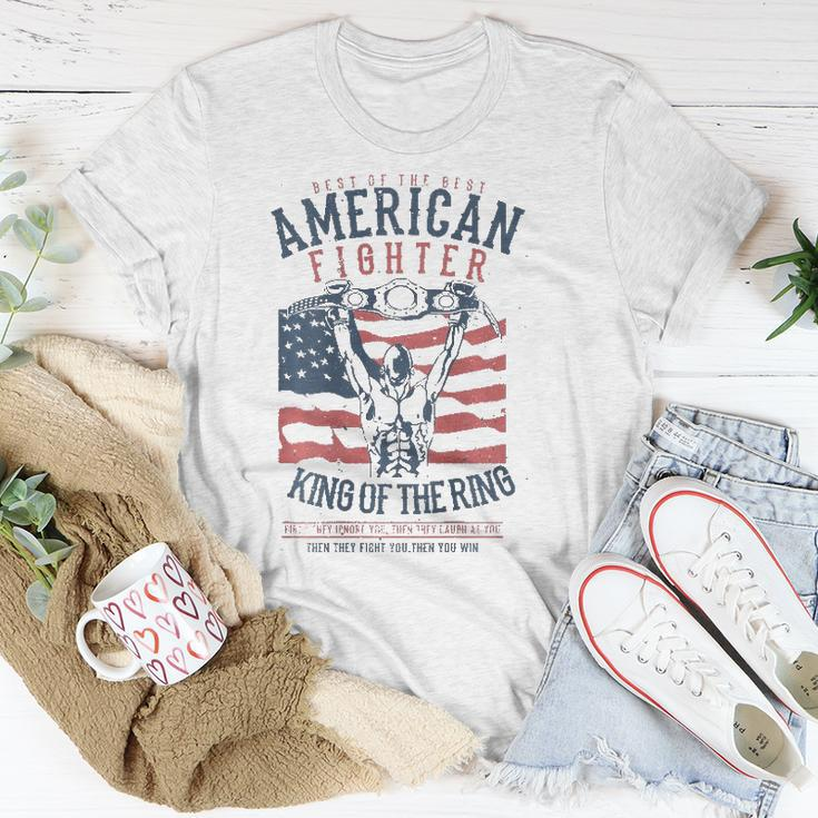 Boxer Graphic With Belt Gloves & American Flag Distressed Unisex T-Shirt Unique Gifts