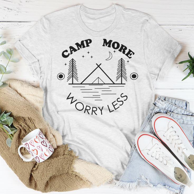 Camp More Worry Less Camping Lovers Unisex T-Shirt Funny Gifts