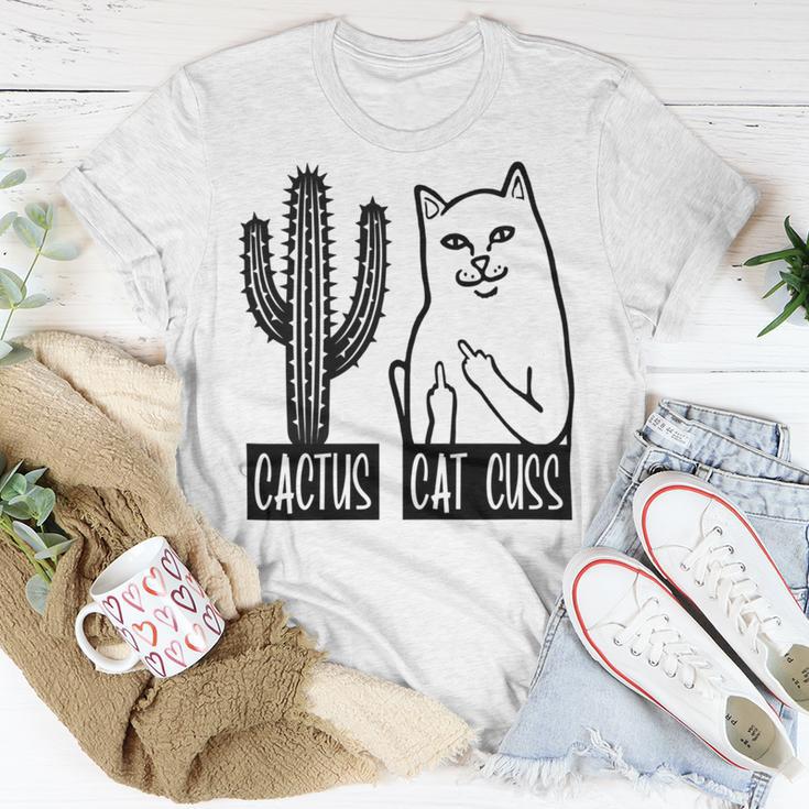 Cat Cuss Cactus Funny Cat Joke Unisex T-Shirt Funny Gifts