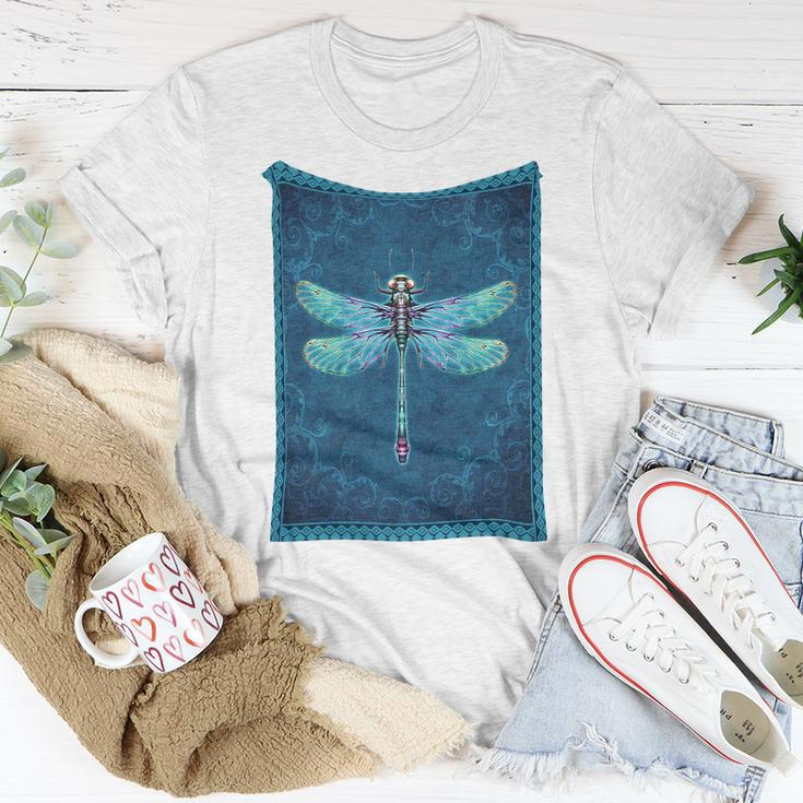Dragonfly With Floral Vintage Unisex T-Shirt Unique Gifts