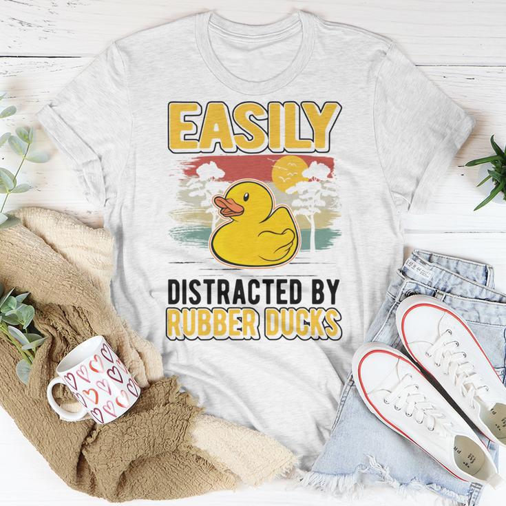 Easily Distracted By Rubber Ducks Duck V2 Unisex T-Shirt Funny Gifts