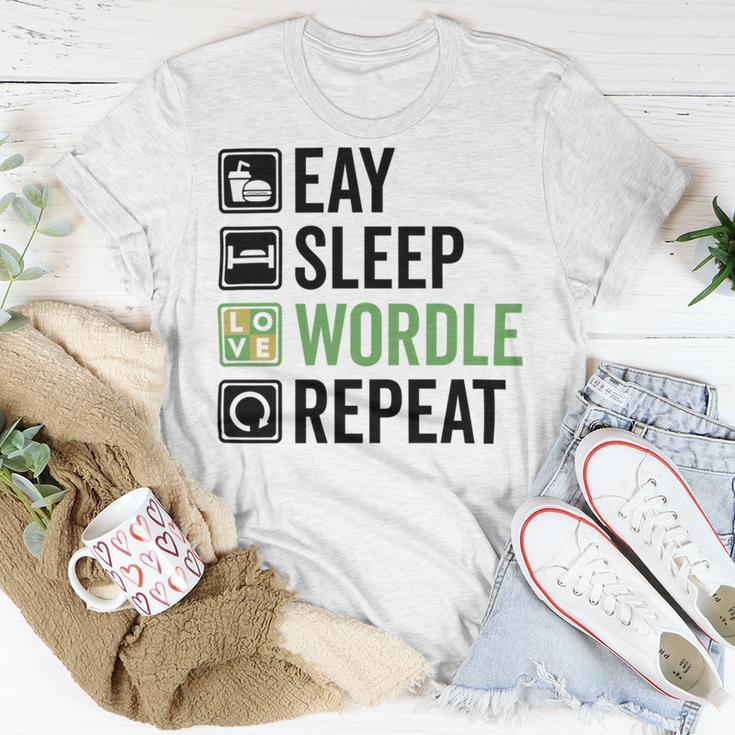 Eat Eat Sleep Wordle Repeat Wordle Lover Wordle Addict Unisex T-Shirt Funny Gifts