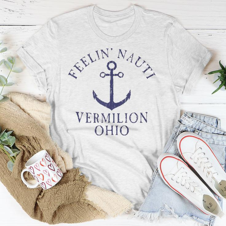 Feelin Nauti Vermilion Ohio Lake Erie Nautical Distressed Unisex T-Shirt Unique Gifts