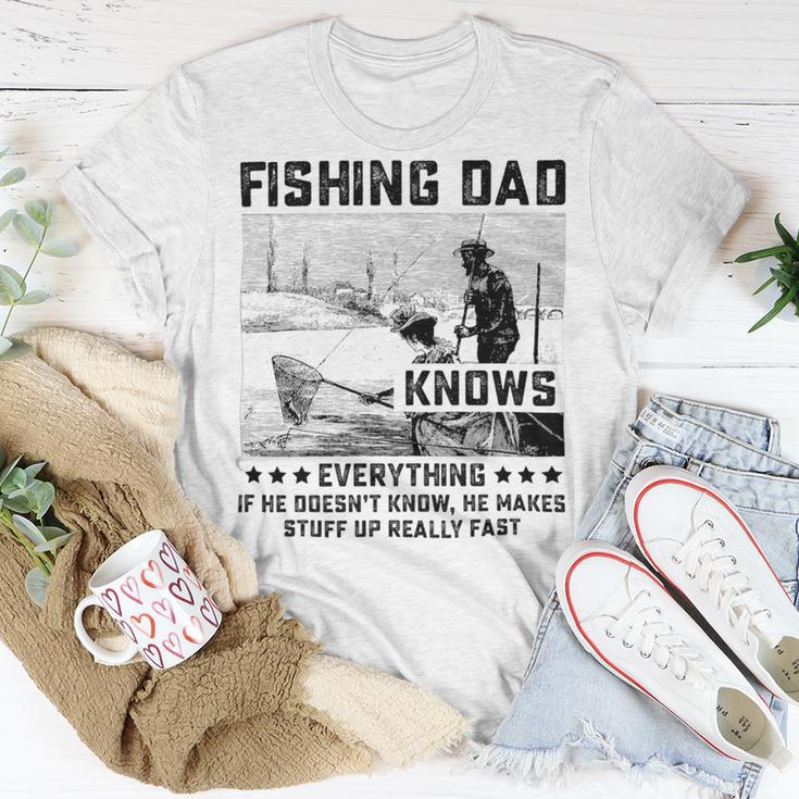 Fishing Dad Knows Everything Old Man Unisex T-Shirt Funny Gifts