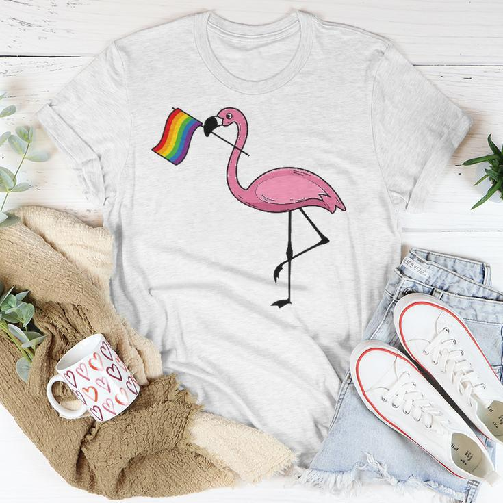 Flamingo Lgbt Flag Cool Gay Rights Supporters Gift Unisex T-Shirt Unique Gifts