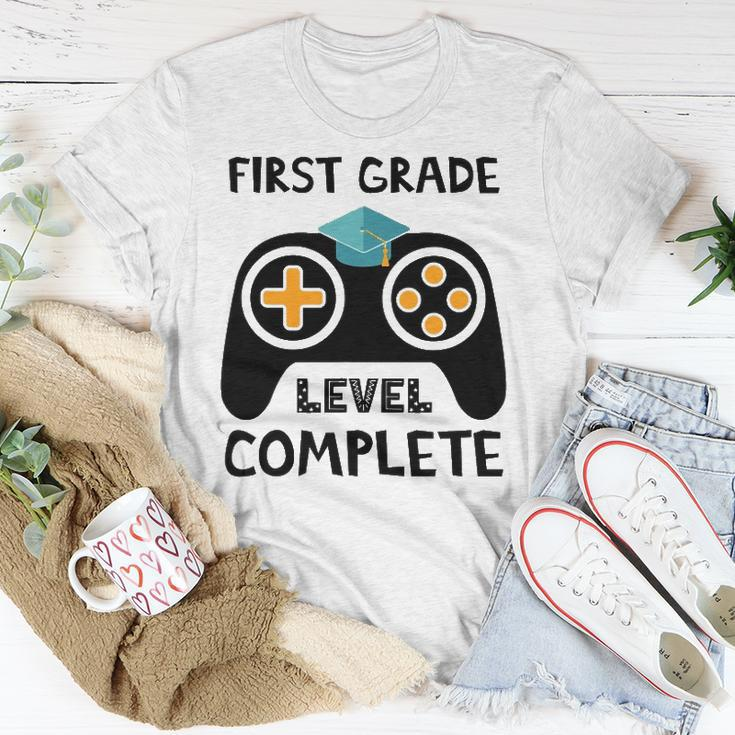 Funny First Grade Level Complete 2022 Last Day End Of School Unisex T-Shirt Unique Gifts