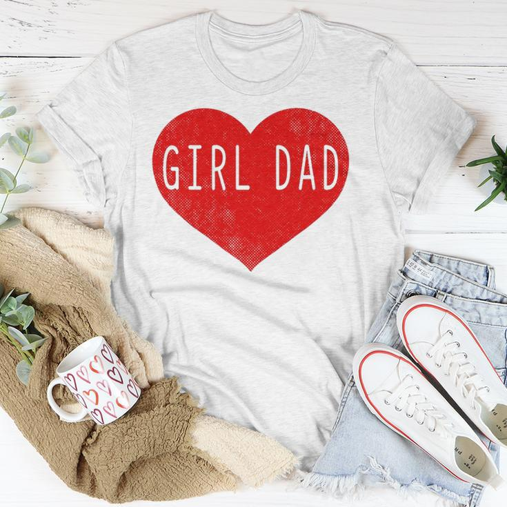 Girl Dad Heart Fathers Day Vintage Retro Unisex T-Shirt Unique Gifts