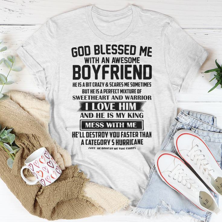 God Blessed Me With An Awesome Boyfriend Unisex T-Shirt Funny Gifts