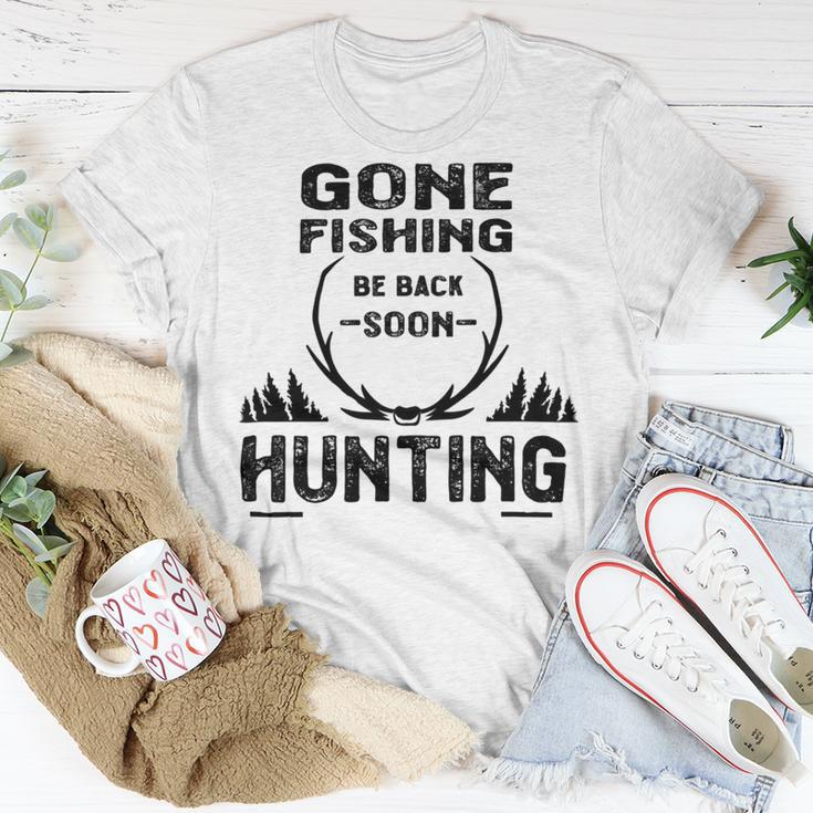 Gone Fishing Be Back Soon Hunting Unisex T-Shirt Funny Gifts