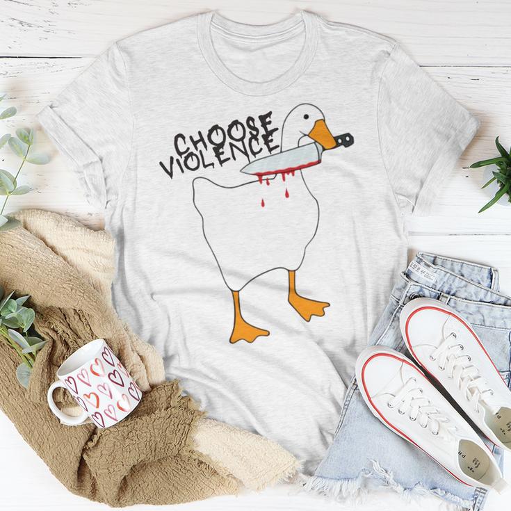 Goose With Knife Sticker Goose Sticker Funny Quotes Funny Animal Stickerspeace Was Never An Option Unisex T-Shirt Funny Gifts