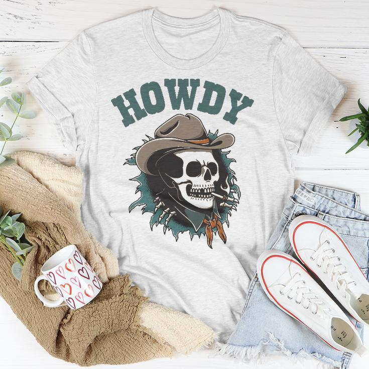Howdy Cowboy Skull Western Rodeo Vintage Country Southern Unisex T-Shirt Unique Gifts