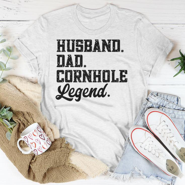 Husband Dad Cornhole Legend Bean Bag Lover Unisex T-Shirt Unique Gifts