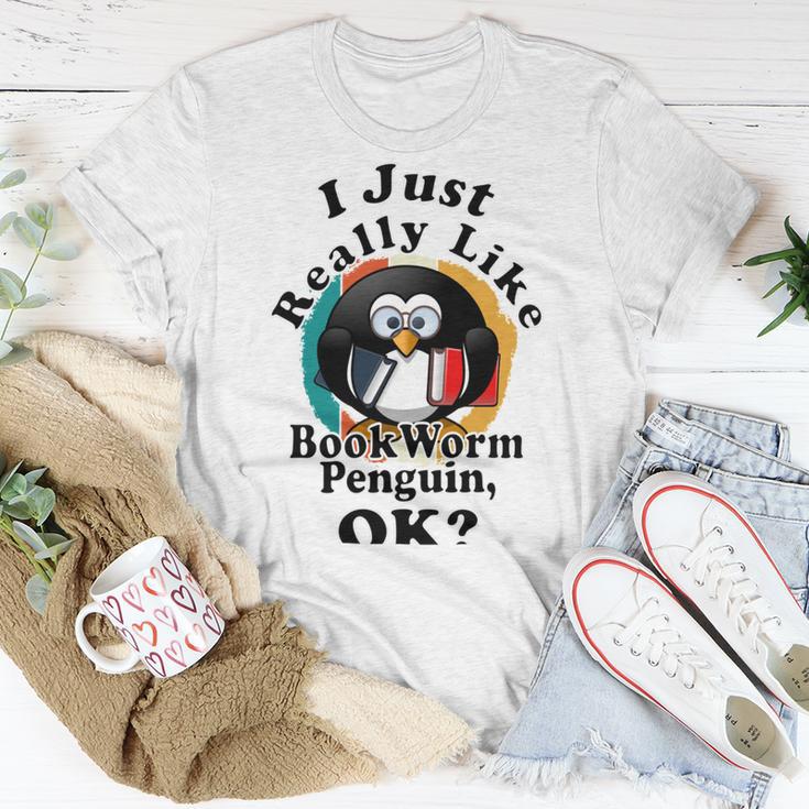 I Really Like Book Worm Penguin Ok Unisex T-Shirt Funny Gifts