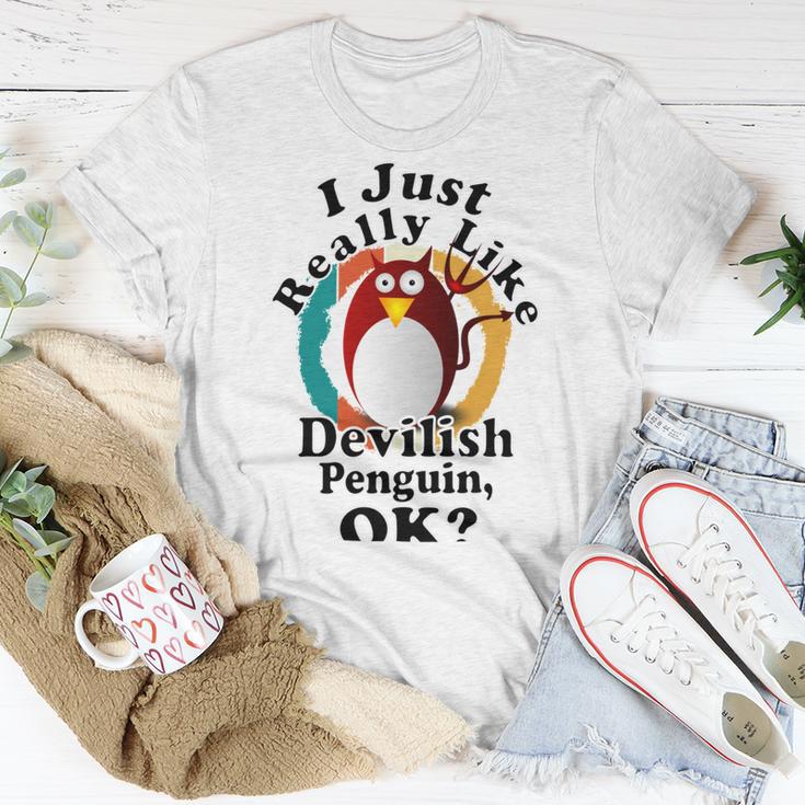 I Really Like Devilish Penguin Ok Unisex T-Shirt Funny Gifts