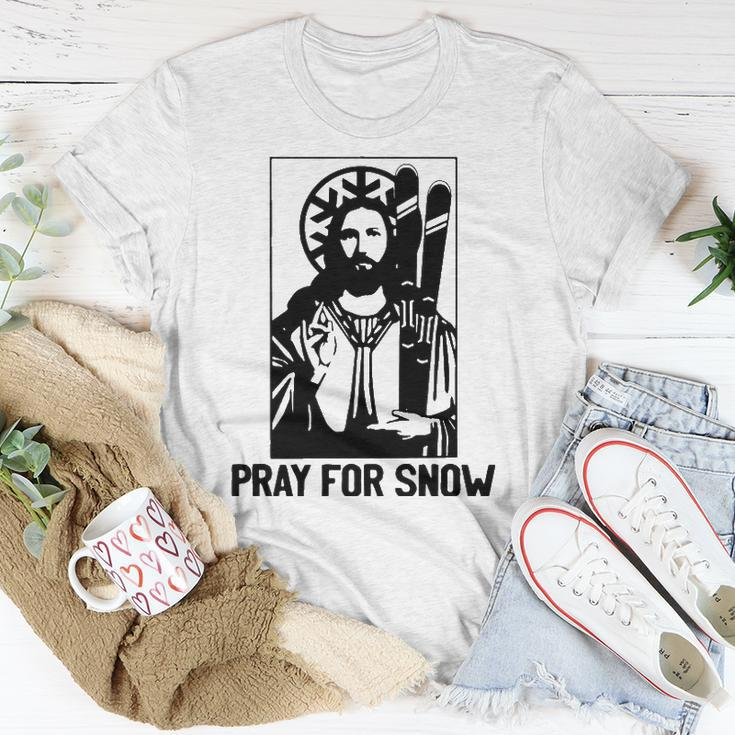 Jesus Christmas Pray For Snow Unisex T-Shirt Unique Gifts
