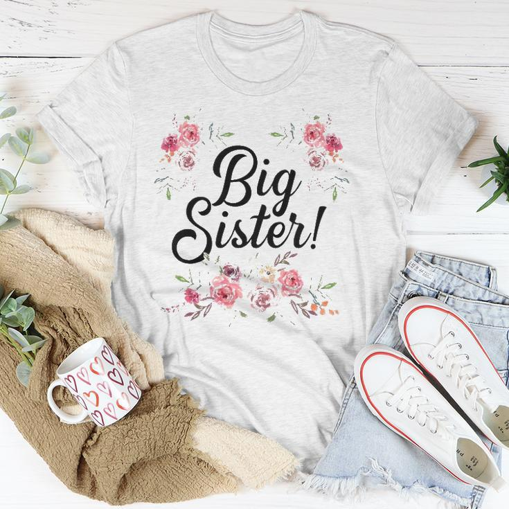 Kids Cute Big Sister Floral Design Toddler Girl Unisex T-Shirt Unique Gifts