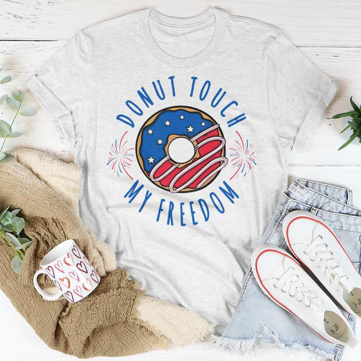 Kids Donut Touch My Freedom Funny Fourth Of July Unisex T-Shirt Funny Gifts