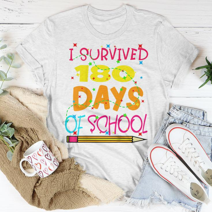 Kids Funny I Survived 180 Days Of School Last Day Of School Unisex T-Shirt Funny Gifts