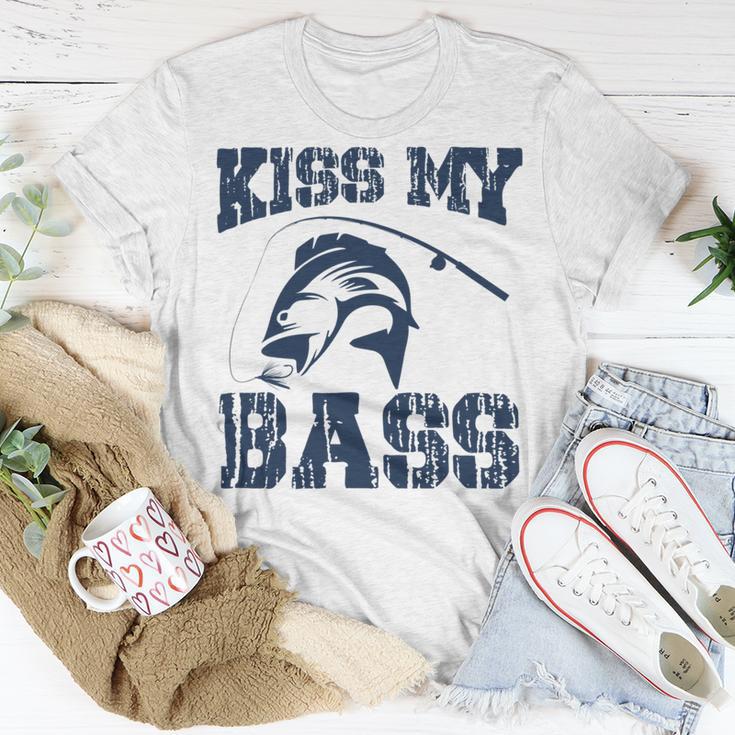 Love Fishing Kiss My Bass Unisex T-Shirt Funny Gifts