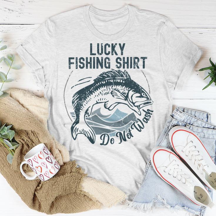 Lucky Fishing Shirt Do Not Wash Fisherman Dad Blue Unisex T-Shirt Funny Gifts