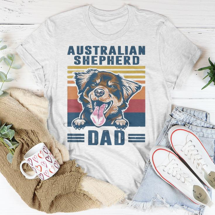 Mens Australian Shepherd Dad Father Retro Australian Shepherd Unisex T-Shirt Unique Gifts